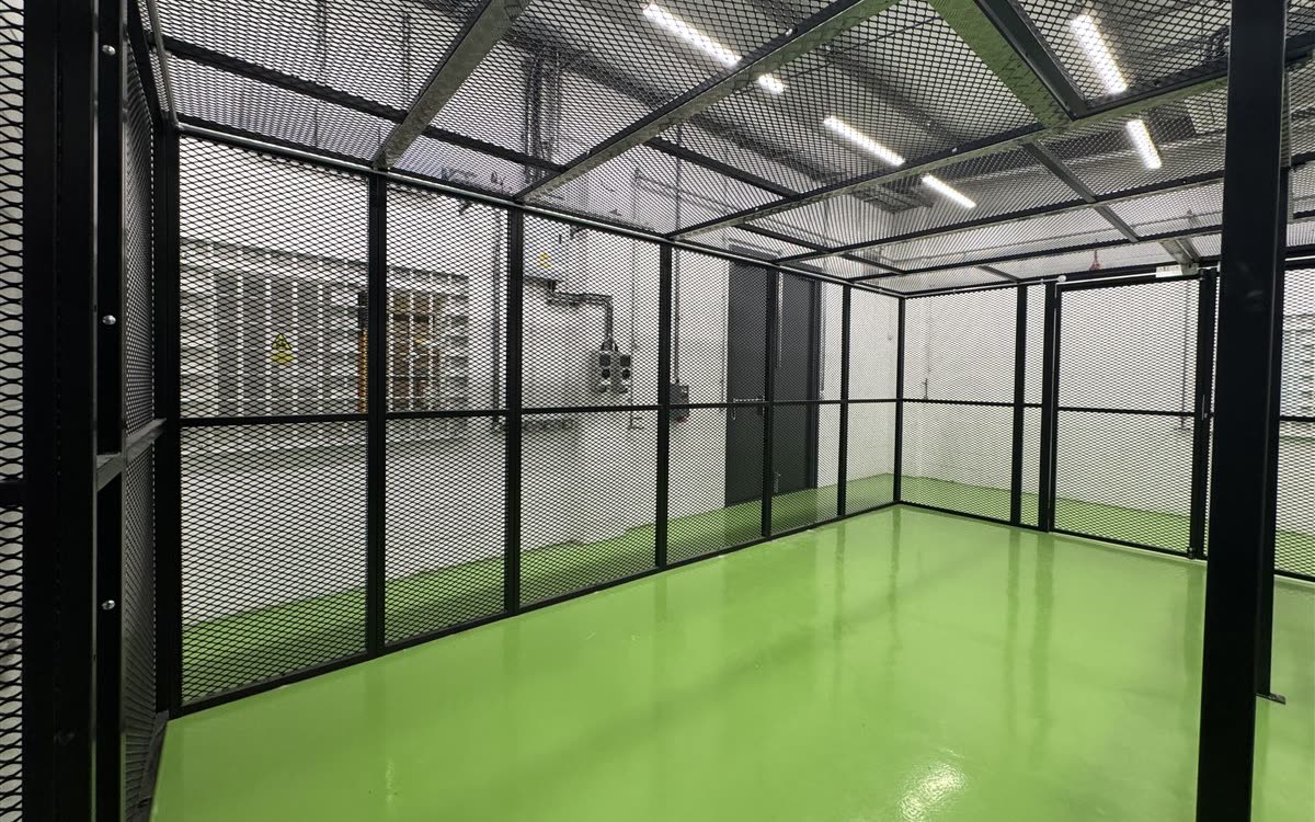 The LPCB SR3 secure cage where recovered assets are held before erasure